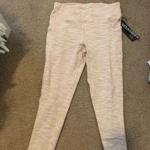 Brushed/feathered pink leggings